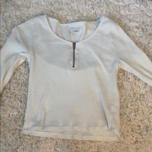 white cropped long sleeve